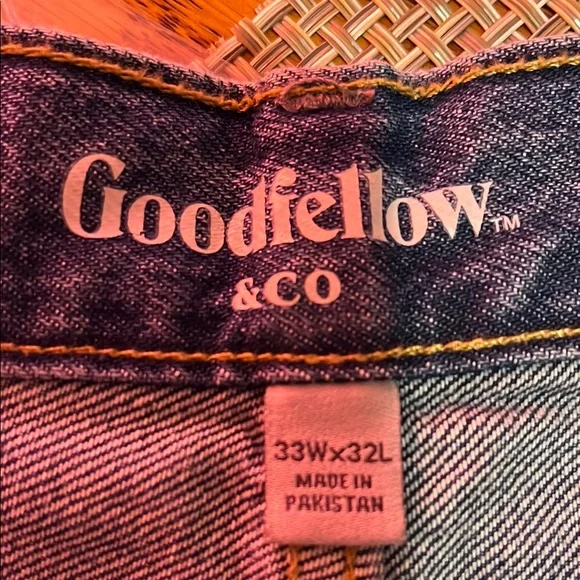 Goodfellow & Co Blue Straight Jeans with Faded Wash - Picture 2 of 4